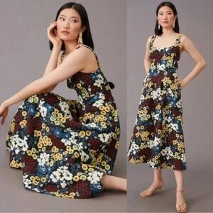 Floral Sleeveless Midi Dress